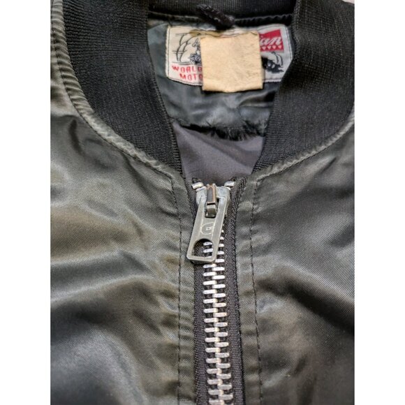 Vintage Indian Motorcycles Satin Bomber Jacket Men's XXL Full Zip Logo Script - Picture 5 of 15